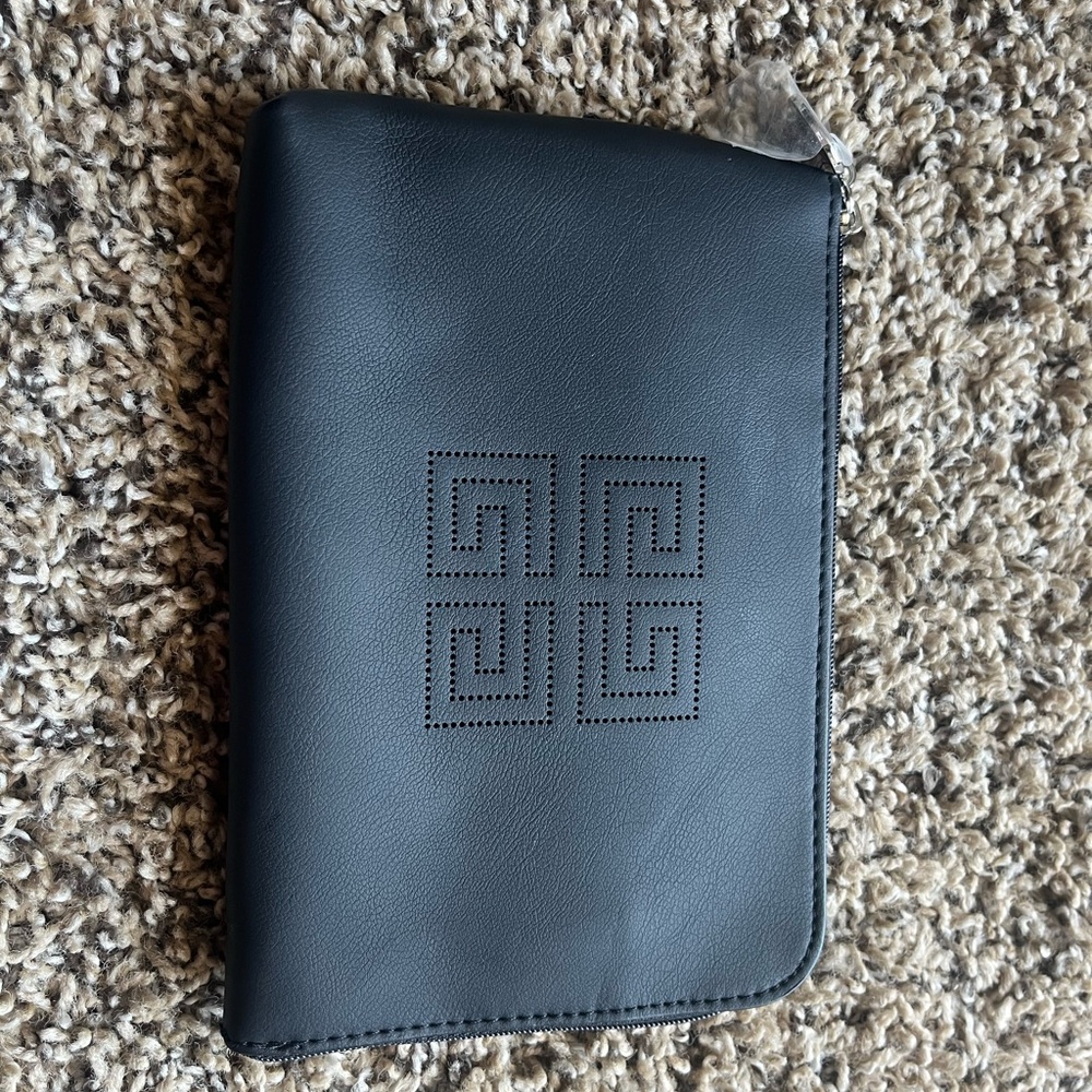 Givenchy Black Leather Pouch with Geometric Pattern
